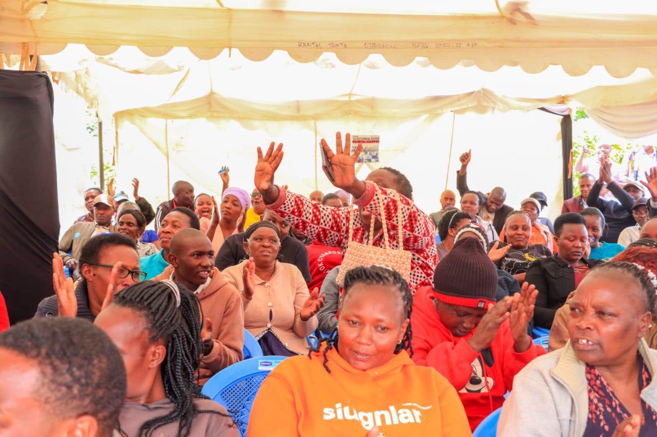 Nyeri County residents come out in support of NG-CDF, NGAAF and Senate oversight funds entrenchment into the constitution.