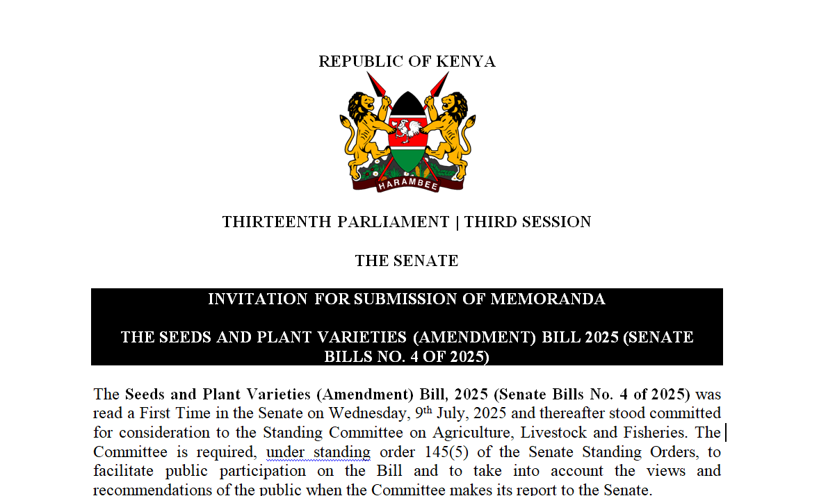 INVITATION FOR SUBMISSION OF MEMORANDA