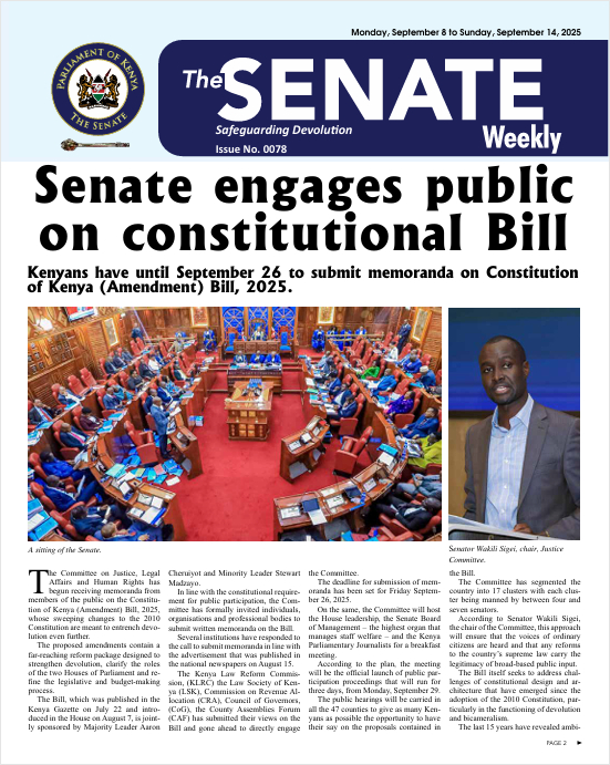 Senate Weekly, Issue No. 0078 ::  Monday, September 8 to Sunday, September 14, 2025